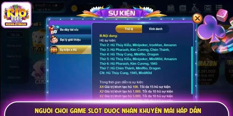 Người chơi game slot được nhận khuyến mãi hấp dẫn